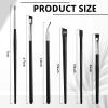 12 Pieces Eyeliner Brushes Set, Slanted Makeup Gel Eyeliner Brush Line Fine Bent Eyeliner Brush Pointed Round Makeup Brush Angled Eyeliner Makeup Tool for Girls Women Cosmetic Applicators view 2