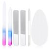 Zhehao 6 Pcs Glass Nail File and Nail Shiner Set Manicure Pedicure Glass File Buffer Cuticle Trimmer Nano Finger Nano Foot Scrubber Callus Remover Foot Care Pedicure Fingernails Toenail (Blue Purple) view 1
