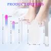 Zhehao 6 Pcs Glass Nail File and Nail Shiner Set Manicure Pedicure Glass File Buffer Cuticle Trimmer Nano Finger Nano Foot Scrubber Callus Remover Foot Care Pedicure Fingernails Toenail (Blue Purple) view 2