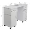 Double Edged Manicure Nail Table,Nail Table Station Desk with 4 Drawers,2 Storage Box,Spa Beauty Salon Nail Art Equipment (With Fan,White) view 3