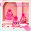 Boao 100 Pcs Eyelash Aftercare Bags 4 x 6 Inches Eye Lash Print Aftercare Makeup Bags Drawstring Cosmetic Bags Organza Beauty Bags for Women Makeup Jewelry Supplies (Pink) view 3