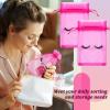Boao 100 Pcs Eyelash Aftercare Bags 4 x 6 Inches Eye Lash Print Aftercare Makeup Bags Drawstring Cosmetic Bags Organza Beauty Bags for Women Makeup Jewelry Supplies (Pink) view 4