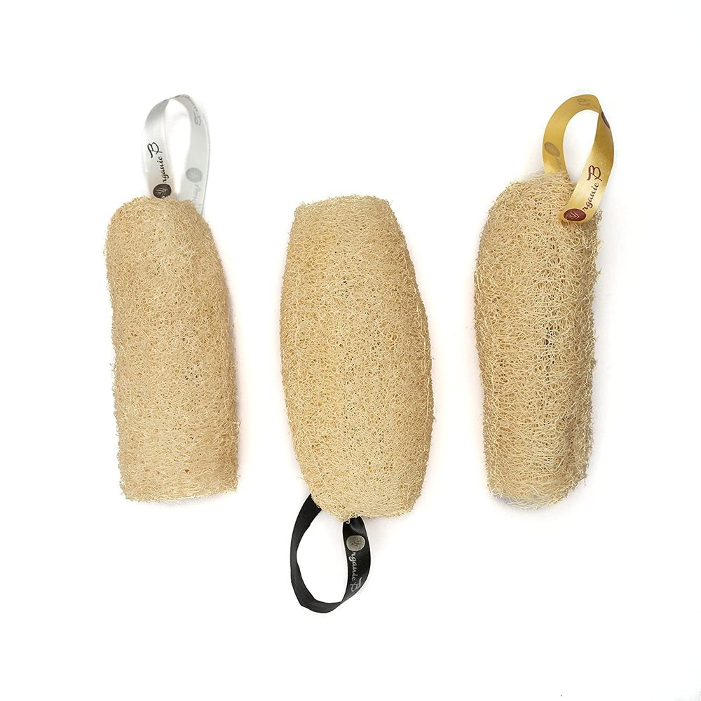 BBRATS Loofah Sponge for Bathing, Exfoliate Skin, Men & Women (3 Pieces)