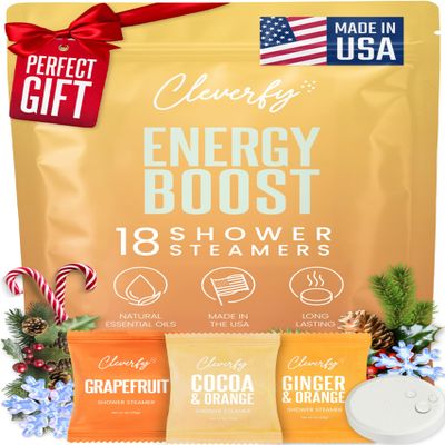 Cleverfy Citrus Shower Steamers Aromatherapy  Stocking Stuffers for Teen Girls, Women and Wife  Christmas Gifts for Teens and Women  White Elephant Gifts for Adults  18 Tablets