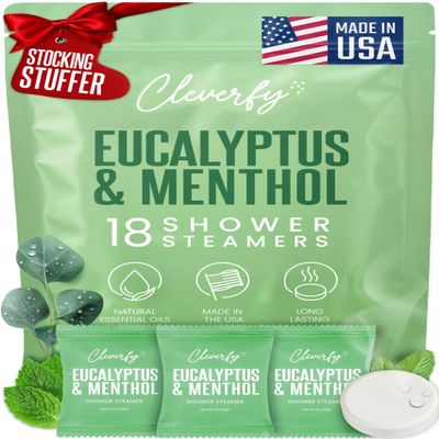 Cleverfy Eucalyptus for Shower Steamers Aromatherapy - Valentines Day Gifts for Her, Him, Women, Daughter, Mom, Girlfriend, Wife, Teen Girls - Valentines Gifts for Her, Him, Women and Men - 18 Tablets
