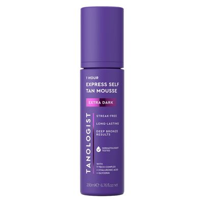 Tanologist Extra Dark Self Tan Mousse, Clear Self-Tanning Mousse, Streak-Free, Natural Glow, No Fake Tan Smell Or Orange Tone, Long Lasting, Clean Ingredients, 6.76 fl. oz/200 ml Bottle