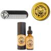 THE VINTAGE GROOMING CO. Death Grip Extra Strong Mustache Wax, Night Fury Mustache Wax Remover Oil, and Comb Set view 1