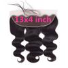 13x4" Ear to Ear Lace Frontal Body Wave Unprocessed 100% Brazilian Virgin Human Hair Wet and Wavy 13x4 Frontal Closure Pre Plucked with Baby Hair Natural Black (16inch, body wave frontal) view 2