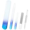 Lanties 5 Pcs Glass Nail File Set Callus Remover Foot Rasp Manicure Tool Include 2 Crystal Glass Nail and 1 Foot File 1 Cuticle Pusher One Nano Shiner Buffer Polisher for Beauty view 1