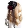 Lolita Headdress Prom Lolita Hair Accessories Dark Gothic Lace Bow Rose Hairpin Gift Hat Hairpin Anime Cosplay Accessories (Black) view 1