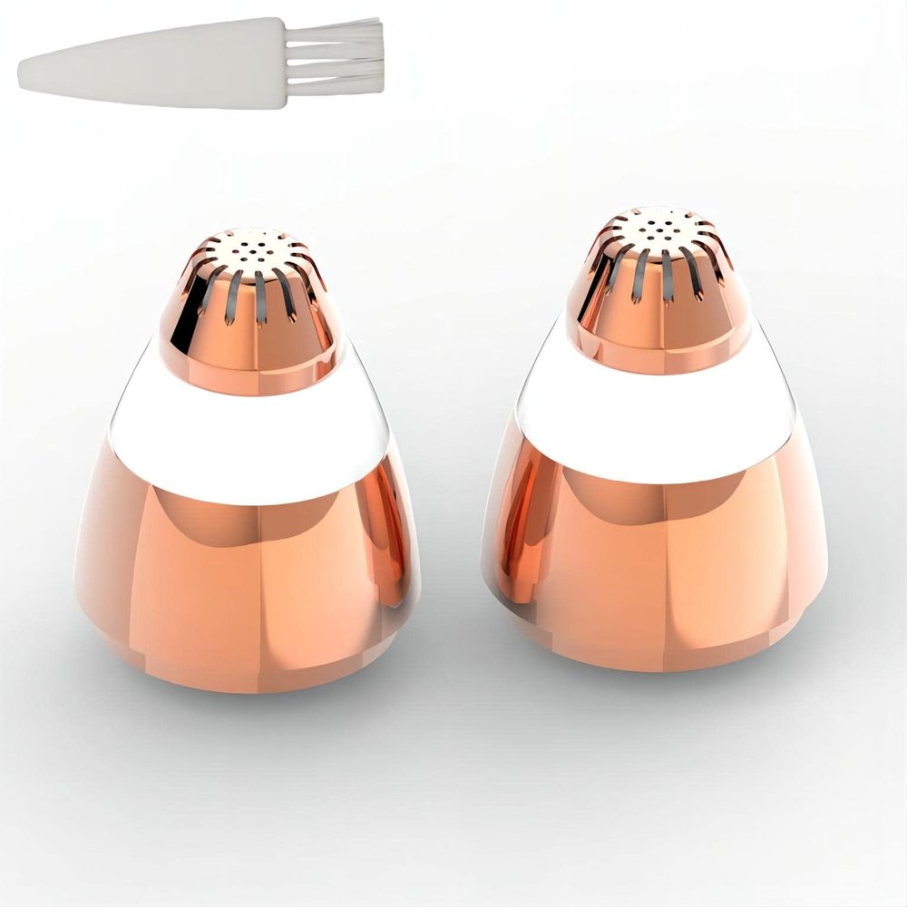 Eyebrow Hair Remover Replacement Heads Compatible for Finishing Flawless Facial Hair Removal Tool for Women Smooth, with Cleaning Brush, Rose Gold (RoseGold-2pcs)