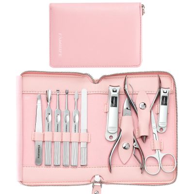FAMILIFE Stainless Steel Manicure Set 11-in-1 Professional Nail Clipper Kit