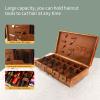 Beauty Professional Barber Case, Wooden Barber Carrying Case Stylist Tool Travel Carry Case Portable Barbers Tools Box Organizer Salon Barber Case for Clippers and Barber Supplies  Brown view 3