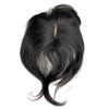 100% Human Hair Toppers Clip in Hairpieces with 3D Air Bangs for Women Straight Toupee Middle Part Wiglets for Mild Hair-Loss (Dark Black) view 2