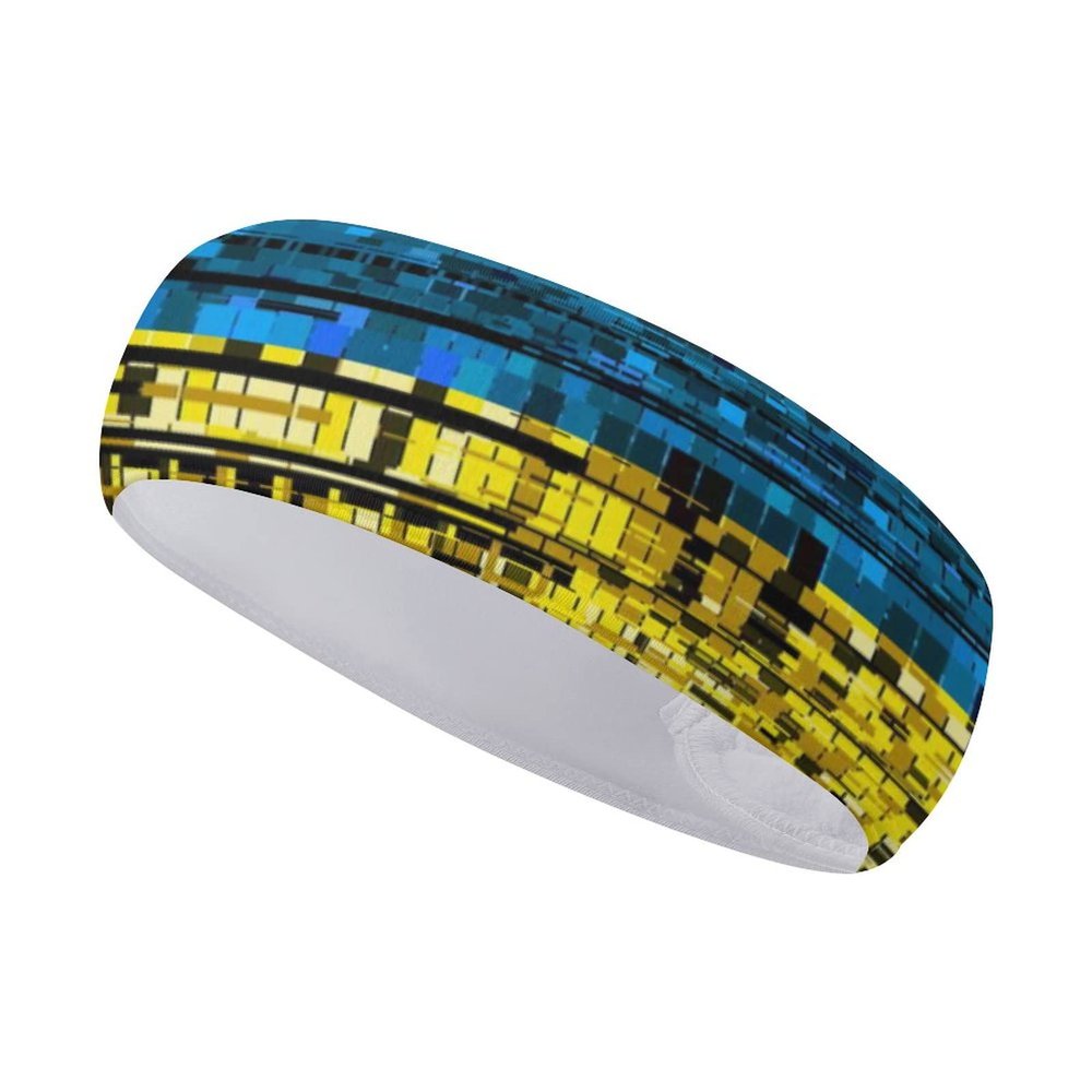 MAIPHUONGANH Ukrainian Flag Sports Turban,Headband High Bullet Headwear Wristband Hair Accessories Print Headscarf