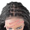 12.5x4.75 Hand Braided Swiss Lace Front Twisted Cornrow Braided Wigs with Baby Hai(1B# Black) view 2