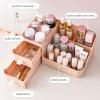 YISTOS Makeup Desk Organizer With Drawers, Large Capacity Desk Organizer with Drawers for Cosmetics, Lipsticks, Jewelry, Nail Care, Skincare, Ideal for Bedroom and Bathroom Countertops - Blue view 3