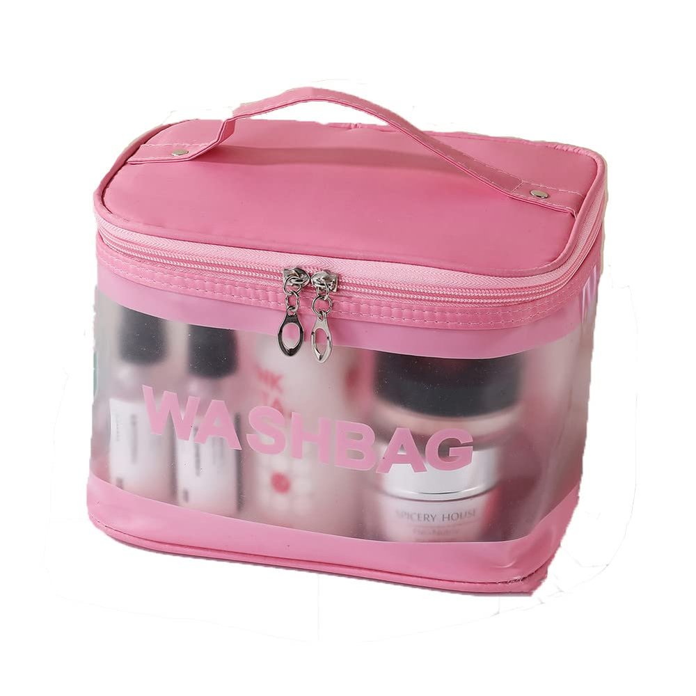 Toiletry Bag for Women & Men, Translucent Makeup Cosmetic Bag Waterproof Tote Bag Travel Organizer for Toiletries