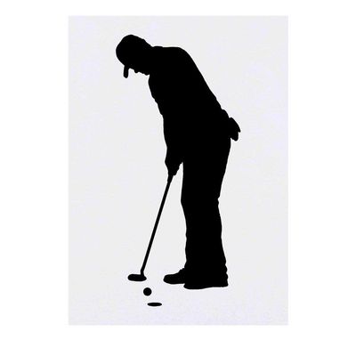 Azeeda 'Putting Golfer Silhouette' Temporary Tattoo - Water Resistant, Skin-Safe, Non-Toxic Transfer (TO00036822)