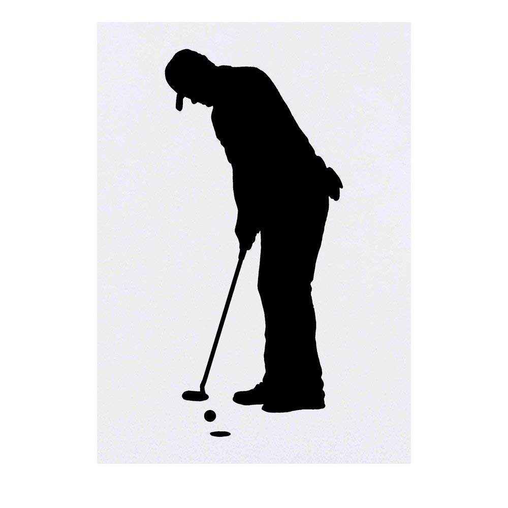 Azeeda 'Putting Golfer Silhouette' Temporary Tattoo - Water Resistant, Skin-Safe, Non-Toxic Transfer (TO00036822)