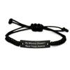 Game On Novelties Mama for Mom, My Mama Doesn't Want Your Advice, Inappropriate Mama Black Rope Bracelet, Engraved Bracelet from Son view 1