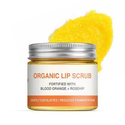 Juicy Chemistry Blood Orange & Rosehip Lip Scrub,10 g | Gentle Exfoliating Scrub For Dark Lips & Pigmentation | Organic Lip Exfoliator For Soft, Smooth, Supple And Luscious Lips
