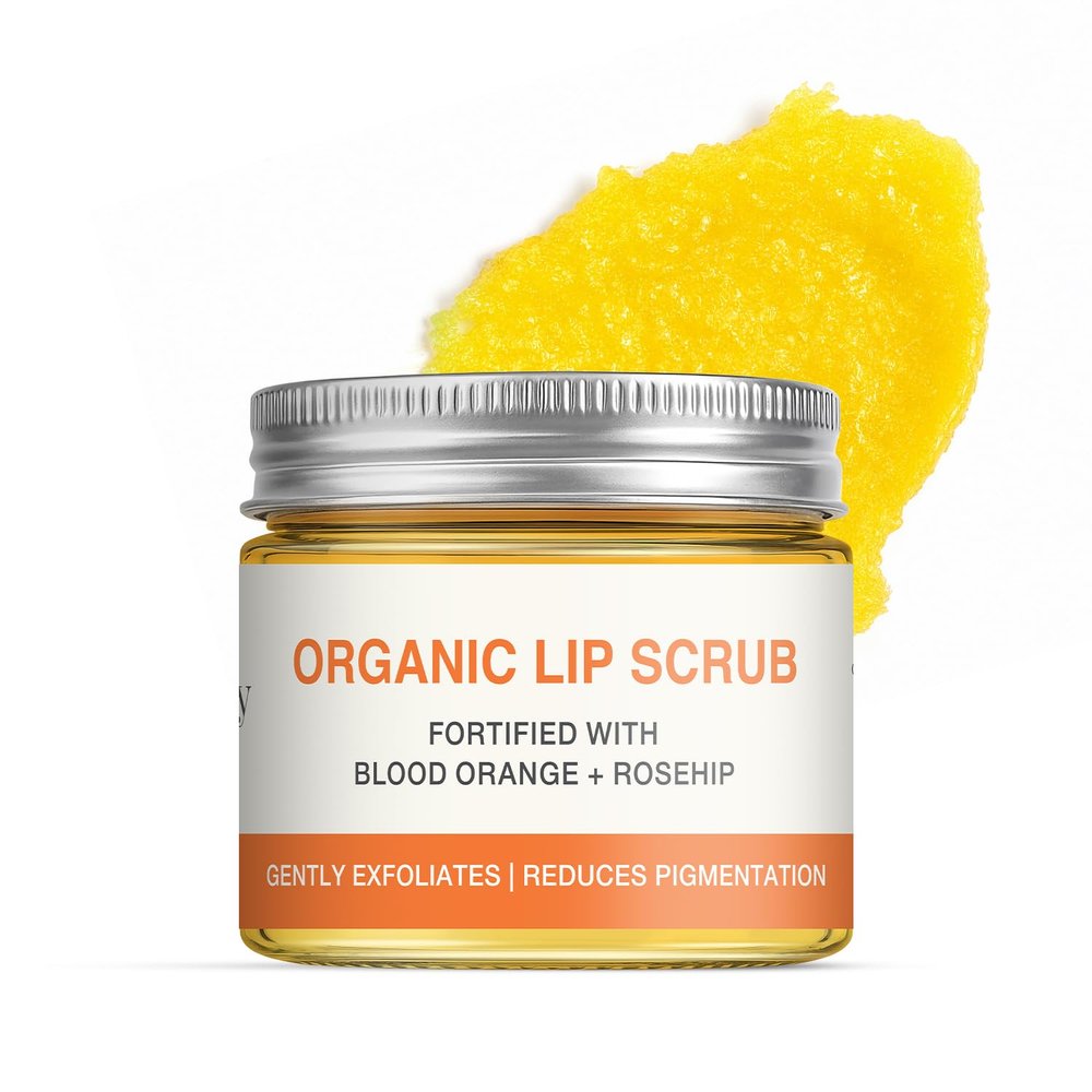 Juicy Chemistry Blood Orange & Rosehip Lip Scrub,10 g | Gentle Exfoliating Scrub For Dark Lips & Pigmentation | Organic Lip Exfoliator For Soft, Smooth, Supple And Luscious Lips