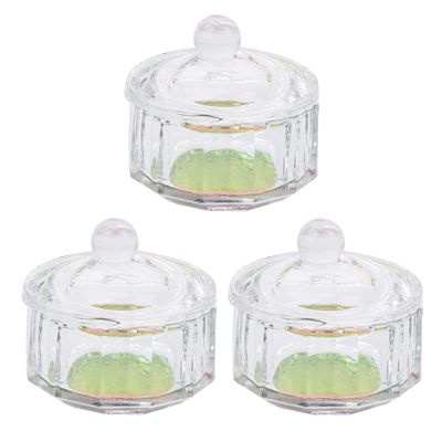 FRCOLOR 3pcs Manicure Cup Lidded Nail Art Mixing Accessory for Professional and Personal Use Design Convenient for Easy Handling