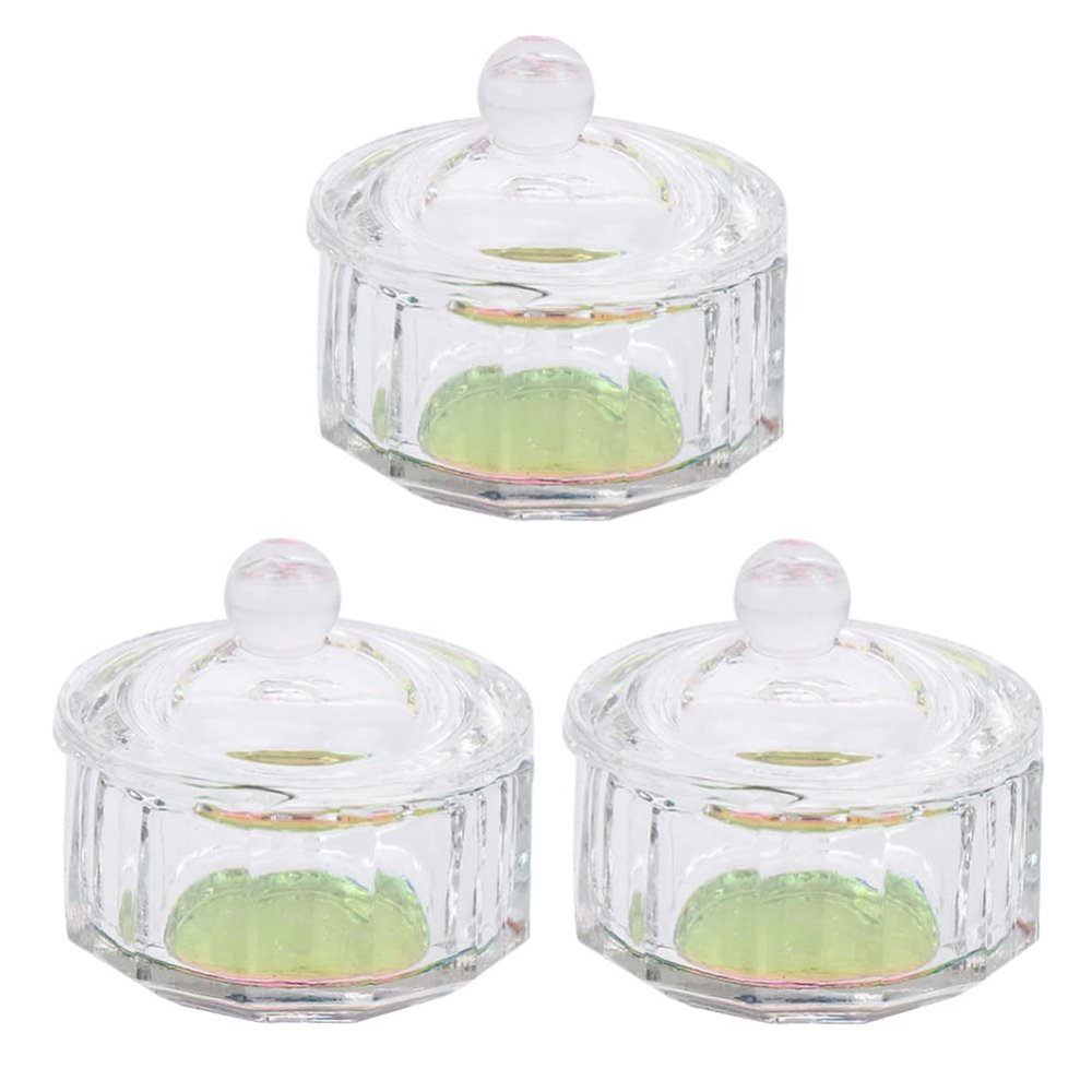 FRCOLOR 3pcs Manicure Cup Lidded Nail Art Mixing Accessory for Professional and Personal Use Design Convenient for Easy Handling