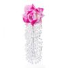 Aakarshana Jewels Hair flower accessory for styling hair, red rose with crystal beads view 1