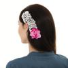 Aakarshana Jewels Hair flower accessory for styling hair, red rose with crystal beads view 2