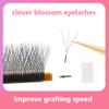 3D W-Shaped Clover Eyelashes 0.05mm B/C Curl Individual Lashes Black Natural Soft Eyelash Premade Volume Fans 3D Makeup Eyelash 8-14mm (11mm, 3D W Shape-C-0.05) view 2