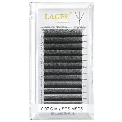 3D W-Eyelashes Individual Eyelash Extension 3d Premade Fan Lashes C/D Curl 8-14mm & Mix Length Natural Soft False Eyelash 0.07mm Automatic Blooming Clover Lashes (14mm, 3D W-Shape-D-0.07 14mm)