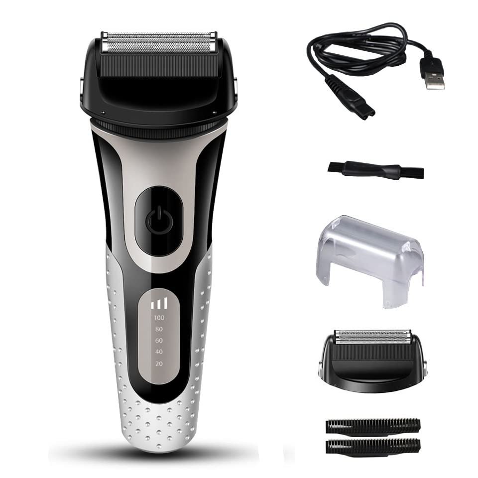 Men's Shaver, Electric Shaver Face Beard Electric Razor For Men USB Rechargeable Shaving Machine Men Reciprocating Beard Hair Clipper Trimmer (Color : Standard-Head-Net)