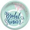 Amscan Mint Bridal Shower Round Paper Plates - (Pack of 8), Elegant & Sturdy Plates, Perfect for Bridal Celebrations, 8.5" view 1
