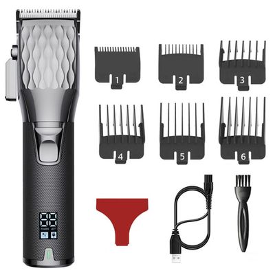 Professional Hair Clippers for Men, Professional Rechargeable Hair Clipper Barber Adjustment Salon Machine Hair Trimmer Cord and Cordless Electric Hair Cutting Tool (Color : Black)