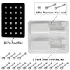 Nose Pierce Kit, Disposable Safe Piercing Kit, Nose Stud Pierce Gun with 24 Pcs Nose Studs (Silver) view 3