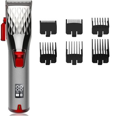 Professional Hair Clippers for Men, Professional Rechargeable Hair Clipper Barber Adjustment Salon Machine Hair Trimmer Cord and Cordless Electric Hair Cutting Tool (Color : Silvery red)