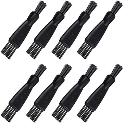 8 Pieces Shaver Brush Razor Cleaning Brush Electric Shaver Double Sided Trimmer Shaver Brush Cleaner Set Nylon Bristles PP Handle Hair Remover Shaving Razor Brush Replacement Brushes