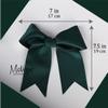 Jumbo Bow Clip with Tails (Hunter Green) view 4