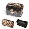 ZOERCHQII 3Pcs in1 Leopard Print Makeup Bag Set Travel Portable Cosmetic Bag - Clear & Leopard Print Pouch Waterproof Organizer Multifunction Case (Light- Leopard) view 2