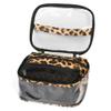 ZOERCHQII 3Pcs in1 Leopard Print Makeup Bag Set Travel Portable Cosmetic Bag - Clear & Leopard Print Pouch Waterproof Organizer Multifunction Case (Light- Leopard) view 3