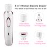 ANFOOS Electric Razor for Women,Hair Trimmer for Face Nose Eyebrow Beard Mustache Arm Leg Armpit Bikini,Painless Rechargeable Portable 4 in 1 Womens Body Shavers Set view 3