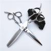 Hair Cutting Scissors, 6-inch silver snake handle scissors haircut scissors tooth scissors flat shear set (Size : Set) view 1