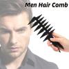 Double-Sided Detangling Comb for Men's Hairstyling - 20x8x0.5cm, Wide Tooth Design for Unique Styles at Salon or Home (Black) view 2