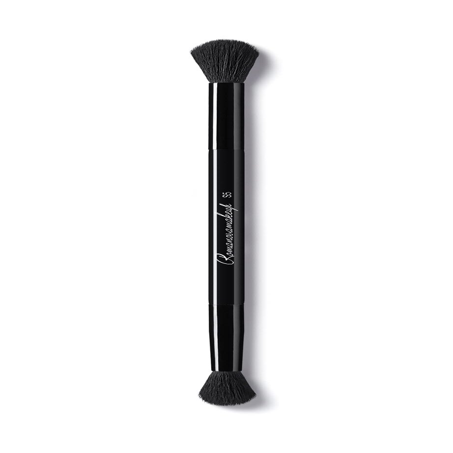 Sexy Eyeshadow Double Sided Face Brush. Durable & Ultimate Soft Brush for Easy Blending by Romanovamakeup. Blend Makeup on Lids, Create Expressive Pretty Eyes Fast. No Streak, Spot or Shed for Women.