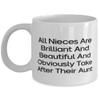Cheap Aunt, All Nieces Are Brilliant And Beautiful And Obviously Take After Their Aunt, Funny 11oz 15oz Mug For From Niece view 1