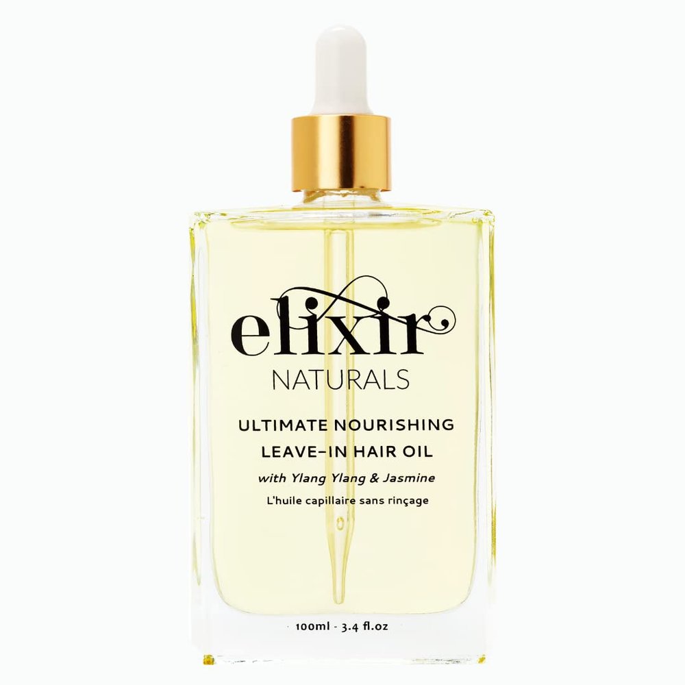 Elixir Naturals - Natural Hair Oil, Adds Shine, Strength and Nourishment to Dry, Frizzy, Damaged, Curly & Colored Hair. Leave-In Styling Hair Oil and Treatment for Dry Damaged Hair. 100ml