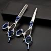 Hair Cutting Scissors, 6.0-inch hairdressing scissors 440C hair scissors professional barber tool flat cut tooth cutting moving handle cut hair scissors set (Size : Set) view 1