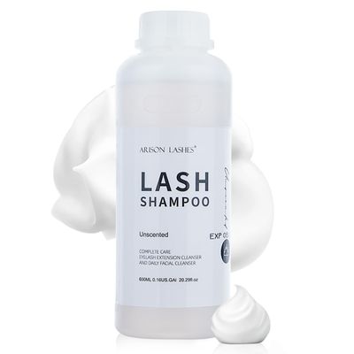 Arison Eyelash Eyelash Extension Shampoo 600ml / Eyelid Foaming Cleanser/Wash for Extensions and Natural Lashes/Paraben & Sulfate Free Safe Makeup & / Professional & Self Use (unscented)